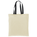 Natural cotton tote with black self-fabric handles, supplier preview