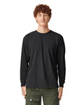 Black cotton long-sleeve tee, supplier preview of the undecorated garment