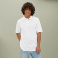 White cotton piqué polo, supplier preview of the undecorated garment